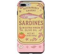Sardine Tinned Fish Retro Vintage Coastal Girl Ocean Summer Coque pour iPhone 7 Plus/8 Plus