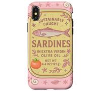 Sardine Tinned Fish Retro Vintage Coastal Girl Ocean Summer Coque pour iPhone X/XS