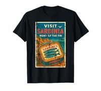 Sardine : visitez la Sardaigne, Berceau de la Méditerranée rétro en étain T-Shirt