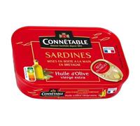 Sardines ancienne - huile d’olive 1/6 - Connetable mise en boite a la main en Bretagne - hulie d'olive vierge extra