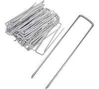 Sardines De Fixation Agrafes de Paysage de 50pcs, piquets de Jardin en Forme de U, piquets de Fixation Robustes for Tente de pelouse de Cour for Mauvaises Herbes Ba(15X4CM)