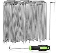 Sardines de Fixation Kit de 50 Sardines de Fixation Bache, 50 Pièces Piquets de Jardin Robustes - Agrafes Épaissies en Acier Galvanisé pour Fixer Les Toiles Anti-Mauvaises Herbes