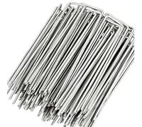 Sardines De Fixation Pile de Sol Lourde 50-100 pièces 10-15CM, agrafes de Jardin galvanisées, Piquet en U de Paysage, décoration extérieure, barrière Contre Les Mauvaises Herbes(100pcs,10X4CM)