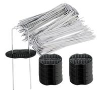 Sardines de Fixation,Piquets de Fixation pour Jardin,Agrafes pour Toile de Paillage,Sardines Camping en Acier Galvanisé,50 Pcs+50 Rondelles,pour Gazon Artificiel,Clôture,Bâche,Herbes,150×4mm,Ø2,5 mm