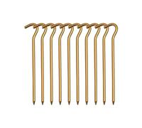 Sardines De Fixation Pointes de Tente en Alliage d'aluminium de 18cm, 10 pièces, avec Crochet, piquets de Jardin, Pointes de Sol for hamac de Camping, Corde à Vent, auvent(10PCS Gold)