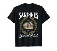 Sardines Huile d'olive en Conserve Poisson Gourmand Retro T-Shirt