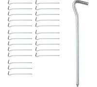 Sardines,Pack Of 48,Rounded,Normal & Hard Floors,Camping Sardines,Galvanised Iron,18 Cm Long,Silver