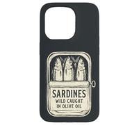 Sardines Sauvages pêchées à l'huile d'olive Funny Retro Vintage Coque pour iPhone 15 Pro