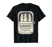Sardines Sauvages pêchées à l'huile d'olive Funny Retro Vintage T-Shirt