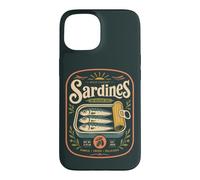 Sardines Sauvages pêchées à l'huile d'olive rétro Poisson Fruits de mer Coque pour iPhone 15