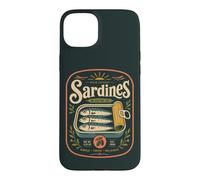 Sardines Sauvages pêchées à l'huile d'olive rétro Poisson Fruits de mer Coque pour iPhone 15 Plus
