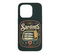 Sardines Sauvages pêchées à l'huile d'olive rétro Poisson Fruits de mer Coque pour iPhone 15 Pro