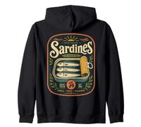Sardines Sauvages pêchées à l'huile d'olive rétro Poisson Fruits de mer Sweat à Capuche