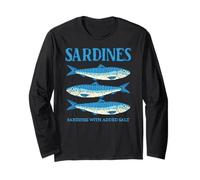 Sardines Tinned Fish Retro Graphic for Men Women Manche Longue