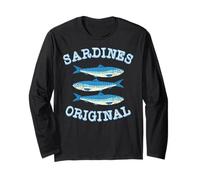 Sardines Tinned Fish Retro Graphic for Men Women Manche Longue