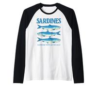 Sardines Tinned Fish Retro Graphic for Men Women Manche Raglan