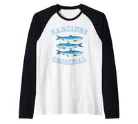Sardines Tinned Fish Retro Graphic for Men Women Manche Raglan