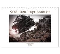 Sardinien Impressionen (Wandkalender 2026 DIN A4 quer), CALVENDO Monatskalender: Sardinien in schwarz-weiss