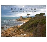 Sardinien Sardigna Sardegna Sardenya 2026 (Wandkalender 2026 DIN A4 quer), CALVENDO Monatskalender: Sardinien in Farbe