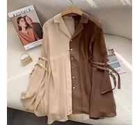SARGE 2022 Flare Manches Patchwork Hauts Feiernan en Mousseline de Soie Cardigan Vintage Chemise surdimensionnée épissé Blouse Femmes Mode coréenne été