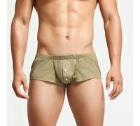 SARGE 2022 Hommes sous-vêtements Bouton Poche Nouveau Confortable Doux Solide Sexy Taille Basse Boxer Slips sous-vêtements U Poche Convexe Lingerie caleçon