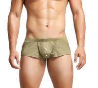 SARGE 2022 Hommes sous-vêtements Bouton Poche Nouveau Confortable Doux Solide Sexy Taille Basse Boxer Slips sous-vêtements U Poche Convexe Lingerie caleçon