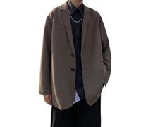 SARGE Automne et Hiver Veste de Travail Hommes Style coréen Mode Rue lâche Costume décontracté Simple Boutonnage mi-Long Manteau Haut