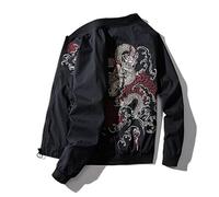 SARGE Blouson aviateur Hommes Chinois Dragon Broderie Pilote Veste rétro Punk Hip Hop Veste Automne Jeunesse Streetwear Haute Rue Hipster