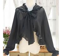 SARGE Haut Lolita Doux Japonais avec Cardigan en Mousseline de Soie Veste Cape Courte à Capuche fée crème Solaire Femme Chemise Lolita fée Lolita