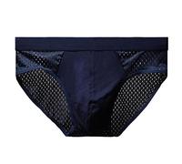 SARGE Hommes été Glace sous-vêtements en Soie Slips sous-vêtements Respirants Bambou Fiber de Carbone Anti-bactérien Creux sous-vêtements Pantalon Froid