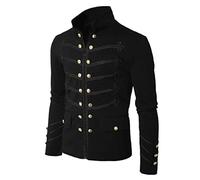 SARGE Hommes Gothique vêtements Vintage Solide Hommes Veste Steampunk Tunique Rock Robe Uniforme mâle Vintage Punk métal Militaire Manteau Outwear