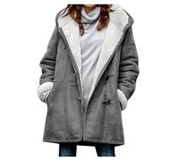 SARGE Manteau Chaud d'hiver pour Femmes et Veste à Manches Longues en Velours Parka avec Poche à Boucle