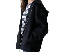 SARGE Mode coréenne 2022 Nouveau Manteau en Laine à Capuche Femmes Court Ample Couleur Unie décontracté Dames vêtements Dames Coton Manteau minimalisme