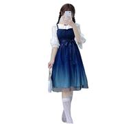 SARGE Mode Japonaise Galaxie Bleu étoilé Robe Femmes Lolita été Doux Soeur Mignon fée Robe Dentelle Princesse Tulle Sangle