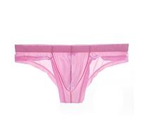 SARGE Translucide Sexy Glace Soie U Convexe Confortable Respirant Hommes Slips Mince élastique Couleur Unie Doux sous-vêtements Masculins