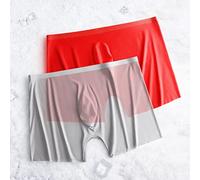 Sarge Ultra-Mince Hommes sous-vêtements Sexy Transparent 2022 Nouveau Maille Glace Soie Boxer Nu sans Couture Grande Taille, XXL