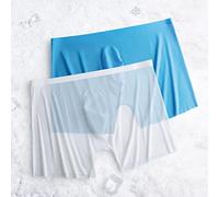 SARGE Ultra-Mince Hommes sous-vêtements Sexy Transparent 2022 Nouveau Maille Glace Soie Boxer Nu sans Couture Grande Taille