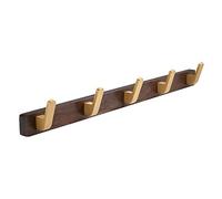 SARIHOSY Crochets muraux à 5 crochets avec base en bois de noyer doré en alliage de zinc pour salle de bain, kithchen, crochet incurvé, porte-serviette, cadeau de Pâques