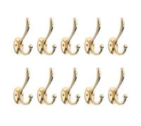 SARIHOSY Lot de 10 crochets de décoration de Noël, crochets muraux dorés en laiton antique, porte-manteau doré à coller sur la salle de bain, crochet doré pour mur,