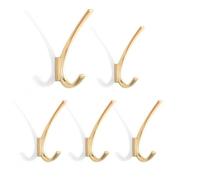 SARIHOSY Lot de 5 crochets à vêtements, utilisés pour serviettes à une seule couche, salle de bain, chambre, salle de uisine, crochets magnétiques dorés pour dos de porte, pinces à manteaux,