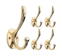 SARIHOSY Lot de 5 crochets magnétiques dorés pour serviette de salle de bain, chambre à coucher, salle de classe, cuisine Crochets magnétiques dorés pour l'arrière de la porte pinces à manteau