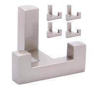 SARIHOSY Lot de 5 crochets muraux robustes avec vis rétro pour manteaux, écharpes, sacs, serviettes, clés, chapeaux, tasses (argenté foncé)