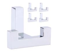 SARIHOSY Lot de 5 crochets muraux robustes avec vis rétro pour manteaux, écharpes, sacs, serviettes, clés, chapeaux, tasses (chromé)