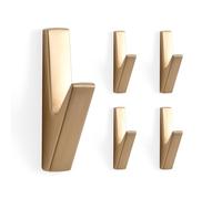 SARIHOSY Rangée de Crochets à vêtements en laiton/or - 5 barres arrière carrées, crochet mural antique avec rail, cintre