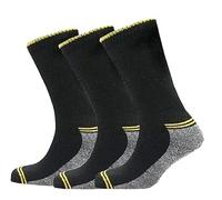 SARIMON Lot de 3 paires de chaussettes de travail pour homme diabétique très résistantes avec talons et orteils renforcés en coton riche, anti-humidité, respirantes - Coussin supérieur et respectueux