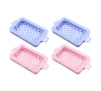 Sarini 4 pièces Porte-Savon Grille Haute Élastique Maille Savon Boîte À Bulles Multifonctionnel Savon Grille Rack Conteneur avec Drain Adapté Aux Voyages Camping Salle De Bains Cuisine Dortoir