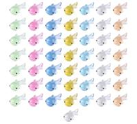 Sarini 50pcs Mini Requins en Résine,Petit Requin Lumineux Lueur dans Le Foncé Mini Dinosaures pour Fête d'anniversaire Miniature Paysage Décoration de La Maison