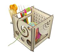 Sarini Bol à Fil en Bois Tout-en-Un, Bol à Fil Multifonctionnel pour Tricoter, Ensemble de Bols à Fil pour Crochet, Organisateur de Panier à Crochet, Bol à Tricoter, Sac à Tricoter