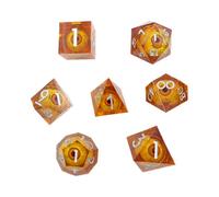 Sarini DND Dragon Eye Dice Dice Set Résine Sharp Edge Dice Set avec boîte-Cadeau, Donjons et Dragons Polyédriques DND Dice Jeu de dés Jeu de rôle (Jaune)