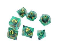 Sarini Ensemble de dés DND Dragon Eye en résine à Bords tranchants avec boîte Cadeau, donjons et Dragons polyédriques DND, Jeu de rôle (Vert foncé)